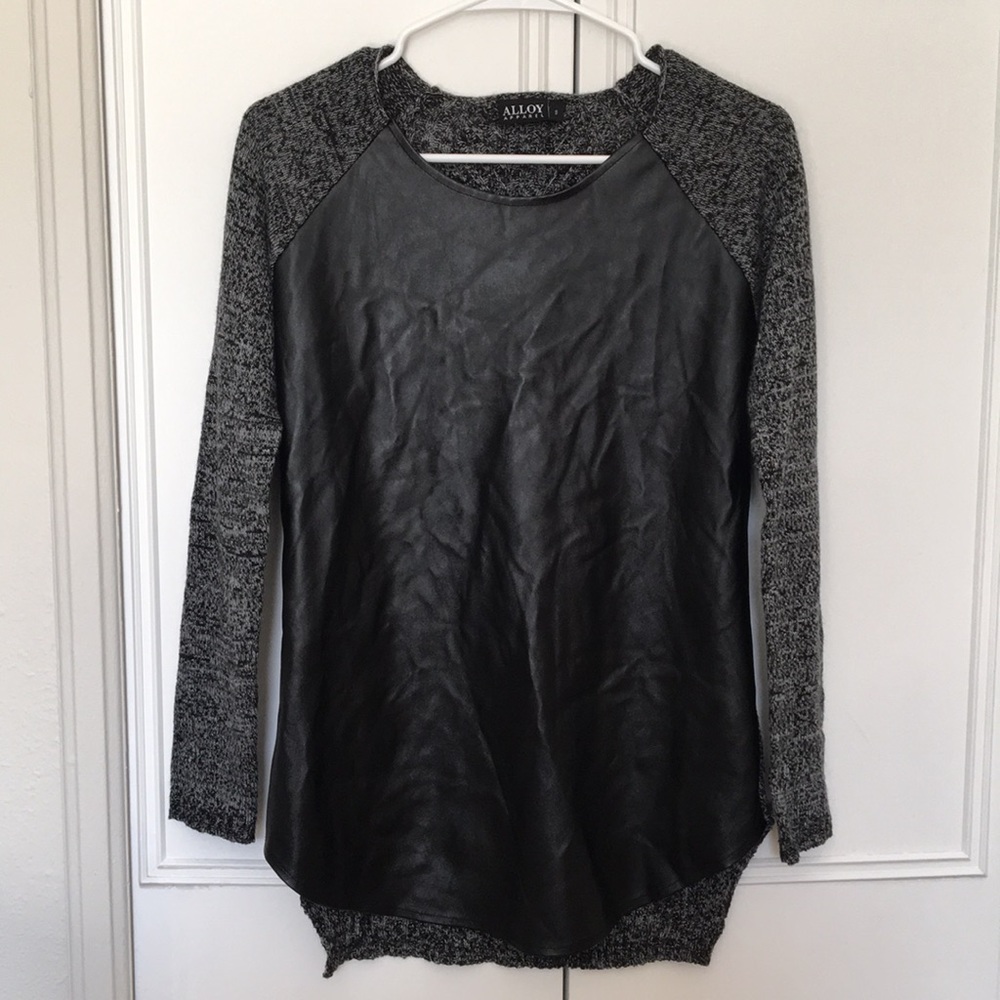 ALLOY Pleather front sweater